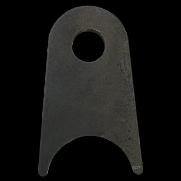 Triangular Radius Surface Mount Tab - 2" X 3.28" X 3/16" with 0.83" Radius - 0.63" Hole