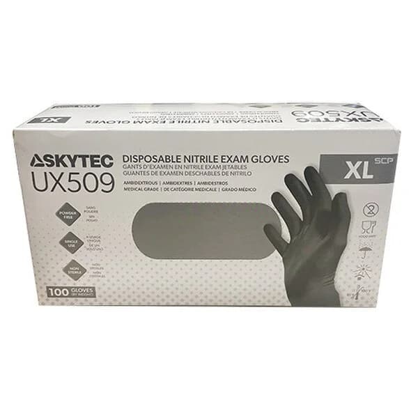 Black 5-Mil Nitrile Gloves - Extra Large (100/BX)