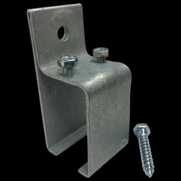 Galvanized Door Track Bracket - Single Splice Wall Mount