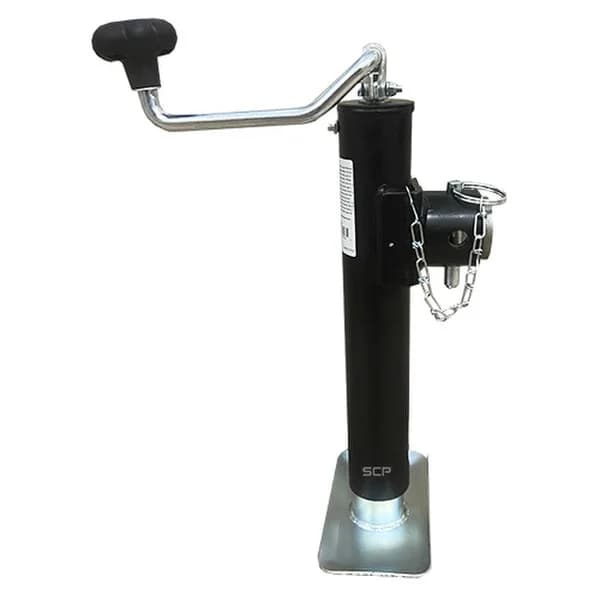 Trailer Jack - Round Side Pipe Mount Swivel Jack W/ Footplate, Weld on Topwind 2K Lift Capacity