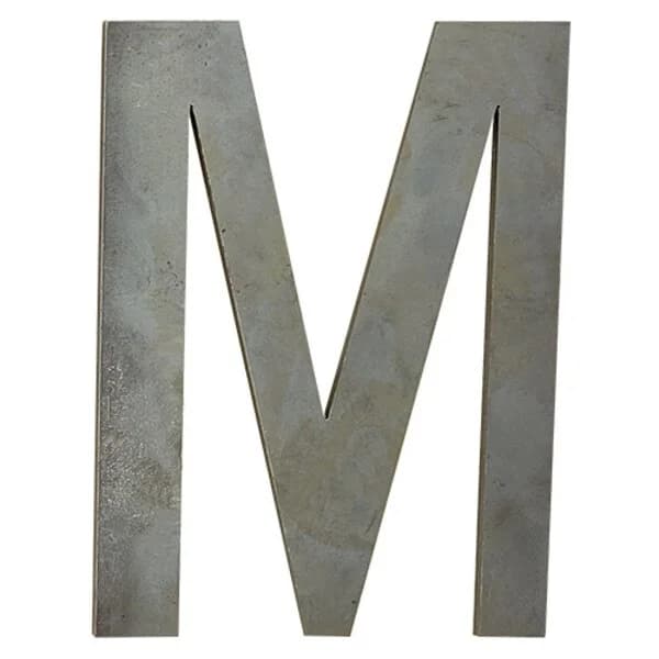 Laser Cut Letter 'M' 3/16" X 8" Tall