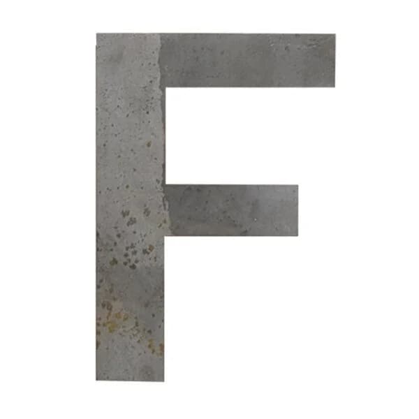 Laser Cut Letter 'F' 3/16" X 8" Tall