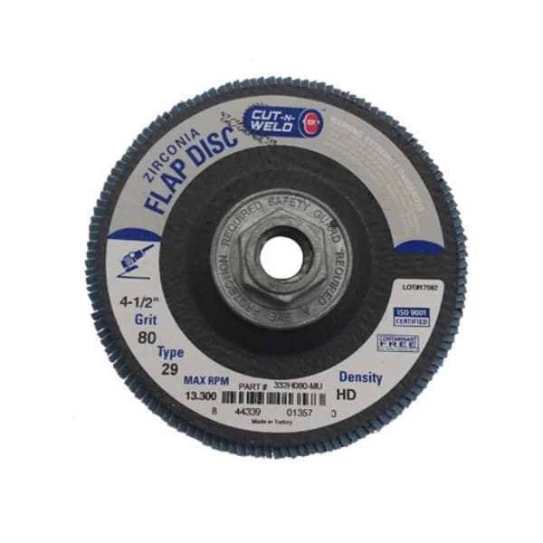 CNW - T29 4.5" Flap Disc Grit 80 High Density with Hub