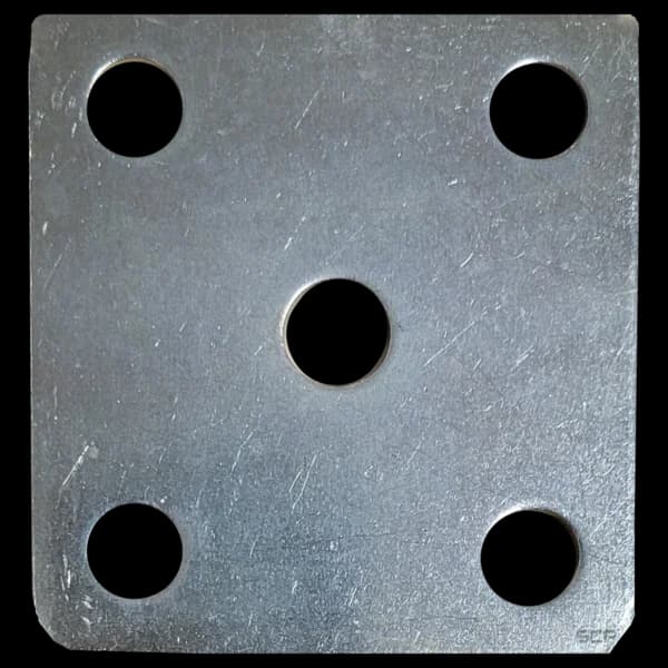 Flange Plate 4" with 5 Holes - Zinc