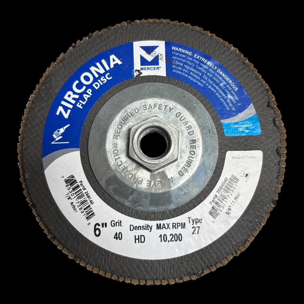 Zirconia High Density Flap Disc - Type 27 6" X 5/8" - 11 Grit 40