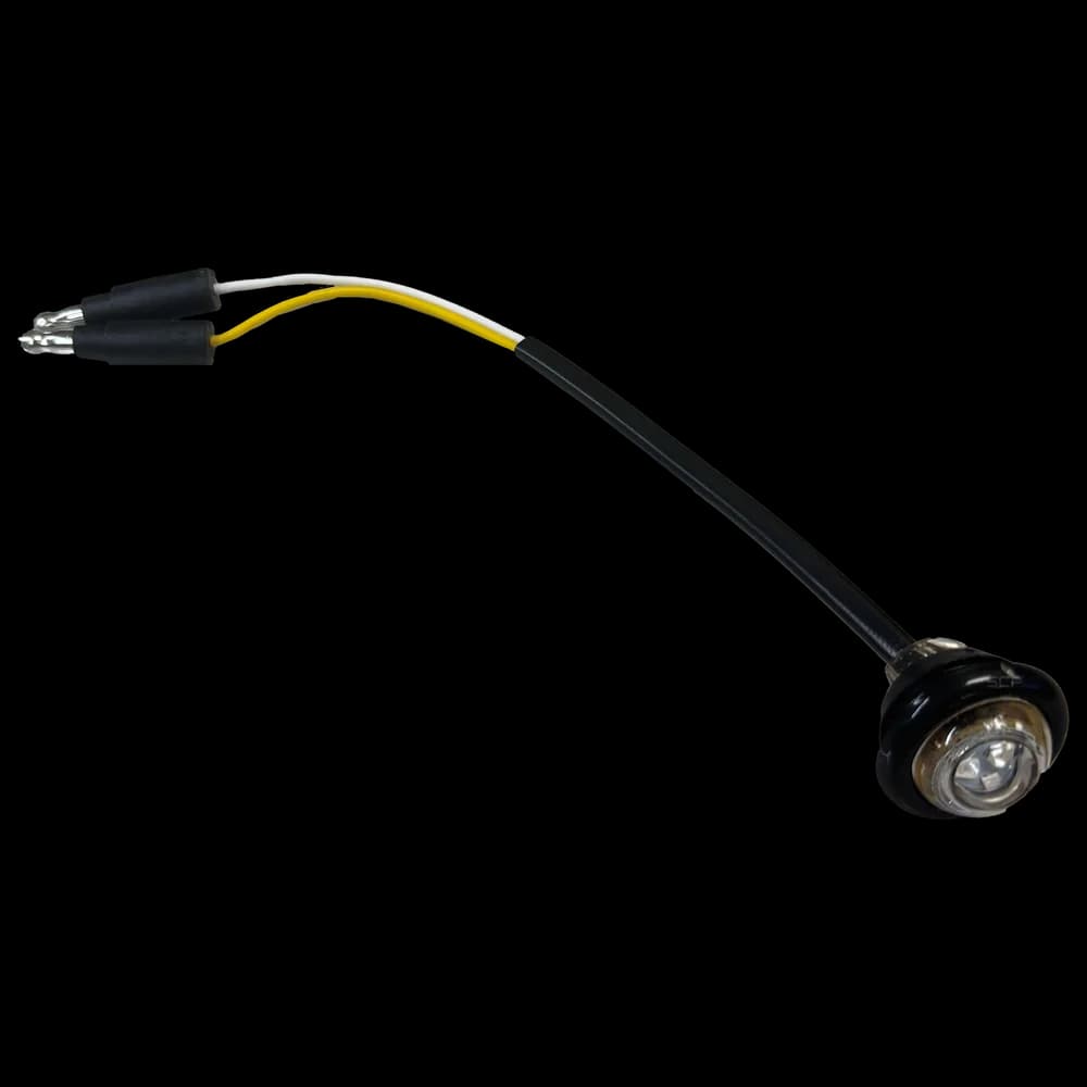 3/4" Round Marker Light - Clear Lens/3 Amber LEDS - Bullet End 6"