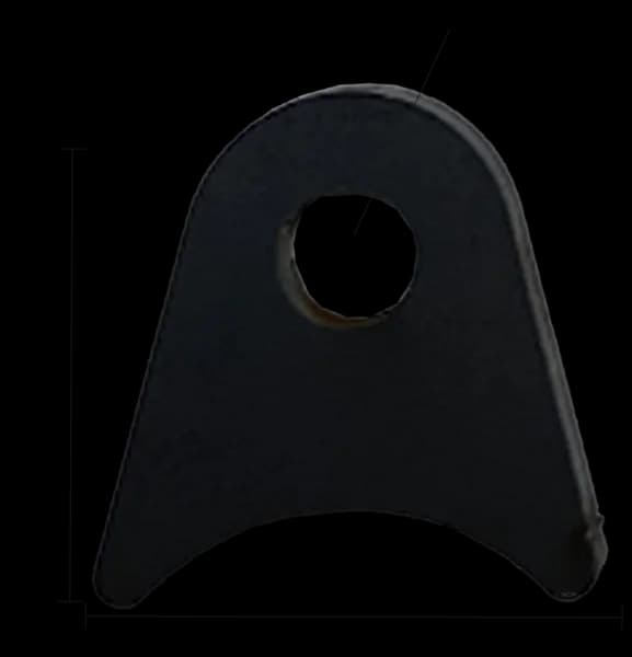 Triangular Radius Surface Mount Tab - 1.50" X 1.52" X 3/16" with 0.83" Radius - 0.40" Hole