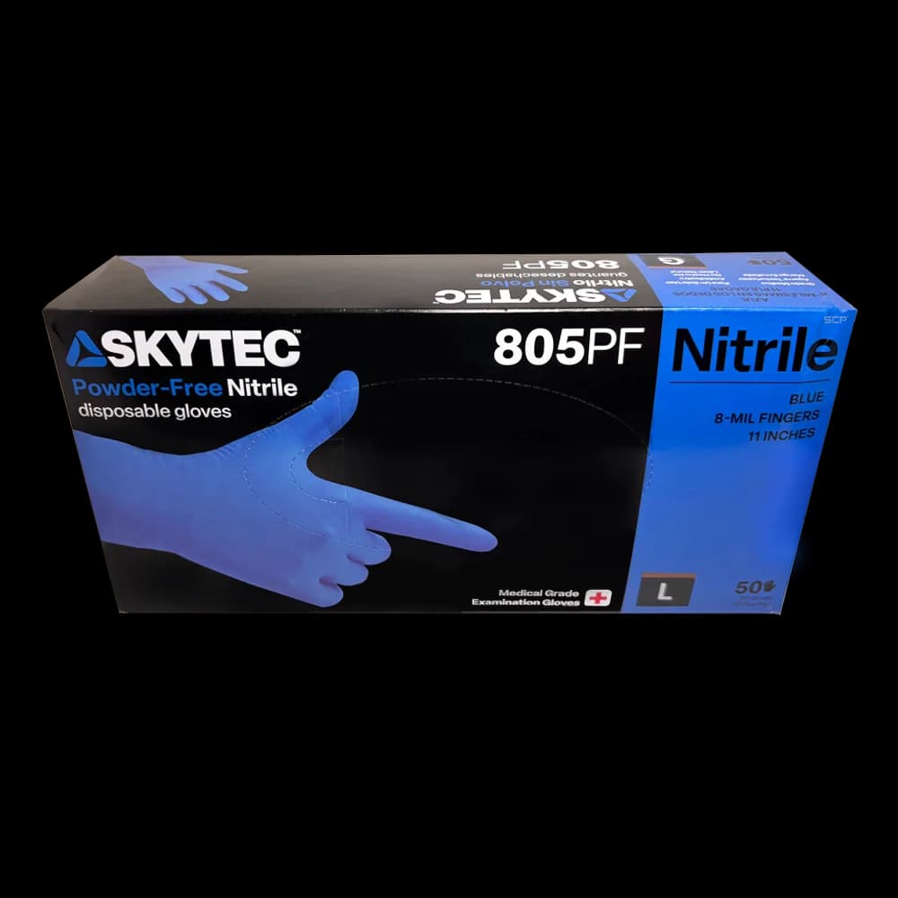 Blue 8-Mil Nitrile Gloves - Large (50/BX)