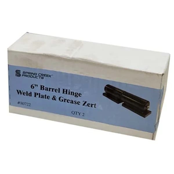 Barrel Hinge with Plate & Grease Zerk 6" - Zinc