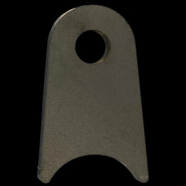 Triangular Radius Surface Mount Tab - 2" x 3.31" X 3/16" with 0.95" Radius - 0.63" Hole
