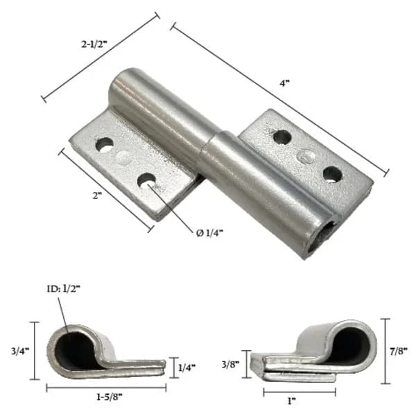 Flag Hinge with Raised Base (Bolt On) 4"