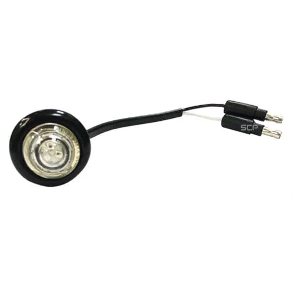 3/4" Round Marker Light - Clear Lens /3 RED LEDS - Bullet End 6"