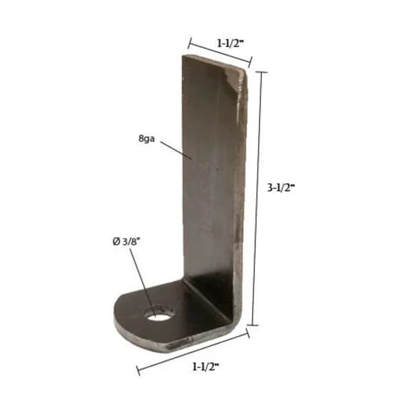 Weld Tab Bent 1-1/2" x 3" x 1-1/2" with 3/8" Hole
