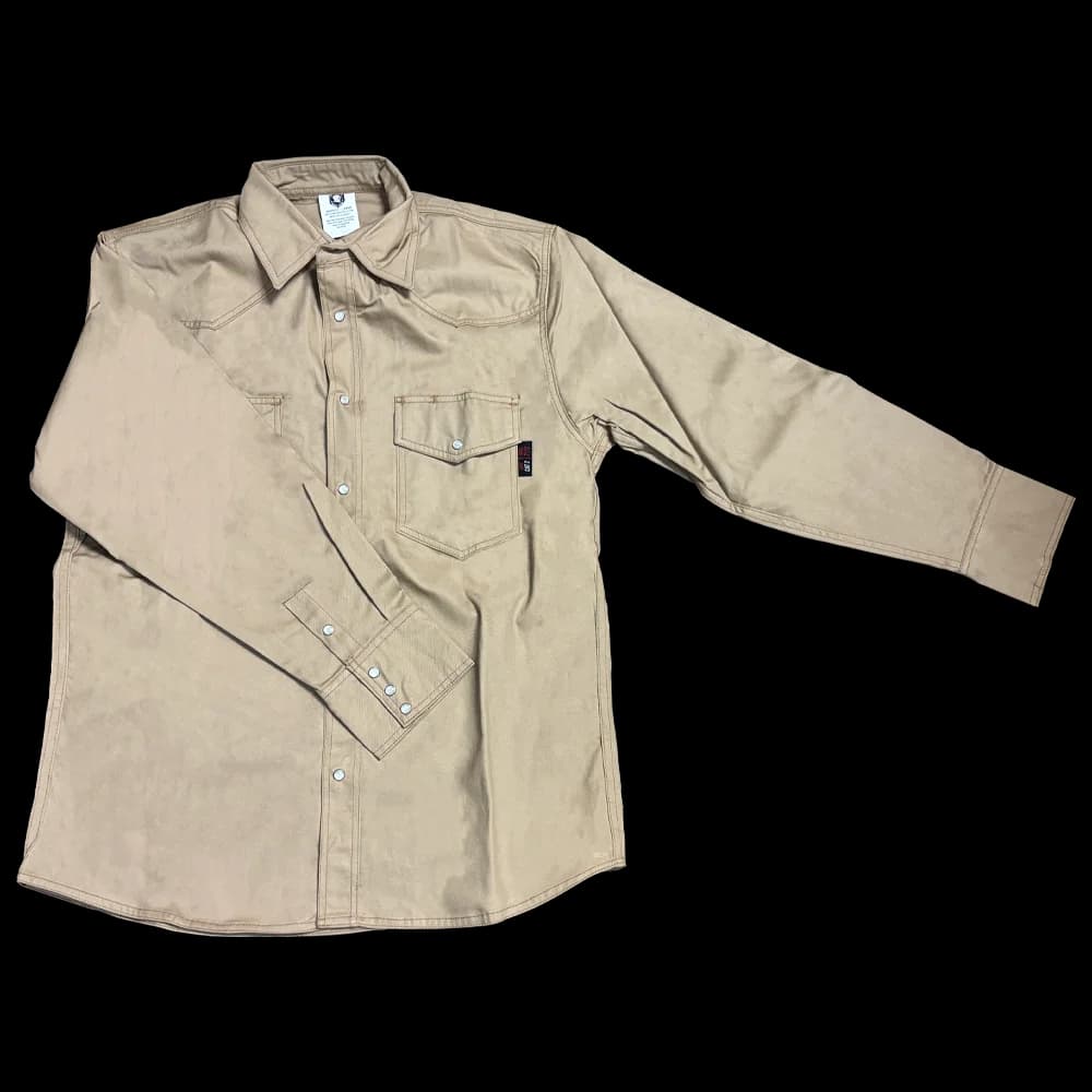 Armour Guard Tan Western Style FR Work Shirt - Medium