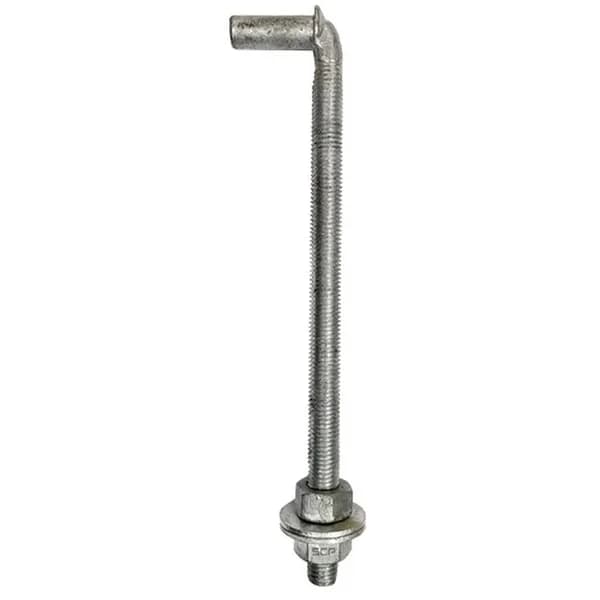 J Bolt with Washers & Nuts 3/4" x 12" - HDG