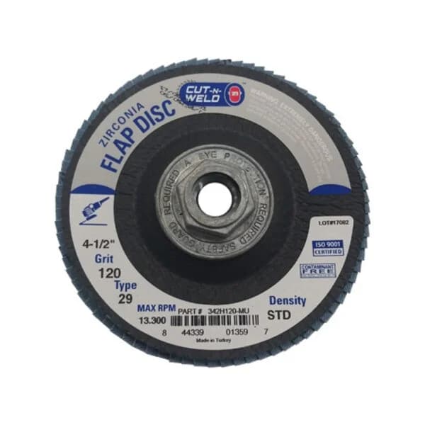 CNW - T29 4.5" Flap Disc Grit 120 Standard with Hub