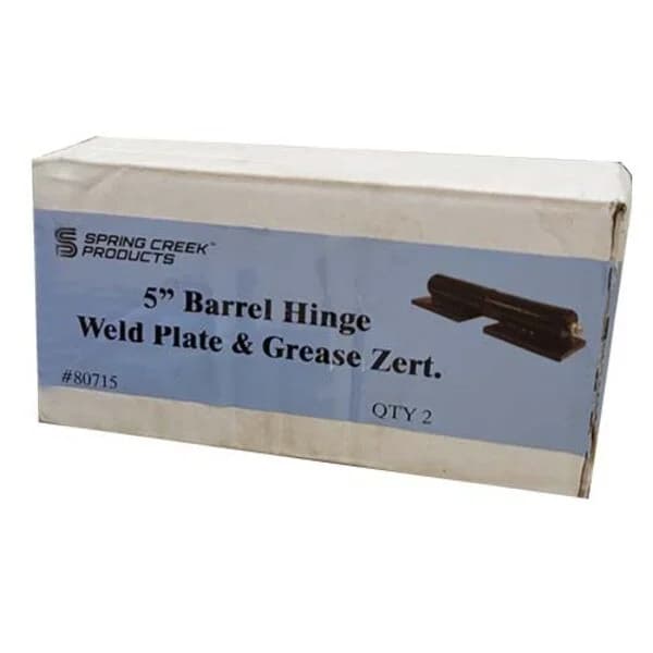 Barrel Hinge with Plate & Grease Zerk 5" - Pair