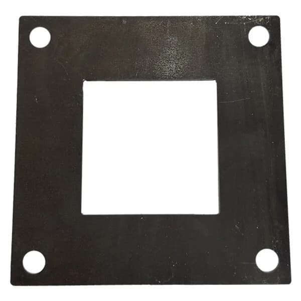 Square Plate 8" X 3/8" W/ 4 - .630" Square Hole - Fits 4" Square