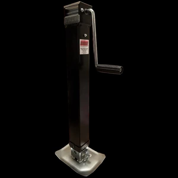 RAM Trailer Jack - Square - No Mount - Direct Weld with Footplate, Drop Leg Sidewind 7K Lift Capacity