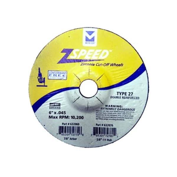 Mercer Z Speed T27 Cut-Off Wheel 6" x .045 x 5/8"-11