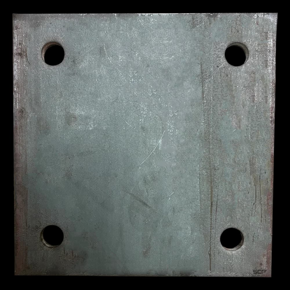 Base Punch Plate 1/2" Thick, 10" Square with 7/8" Holes