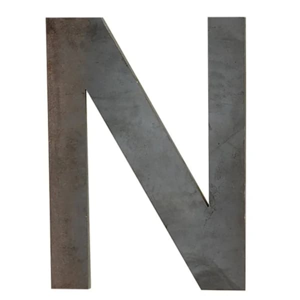 Laser Cut Letter 'N' 3/16" X 8" Tall