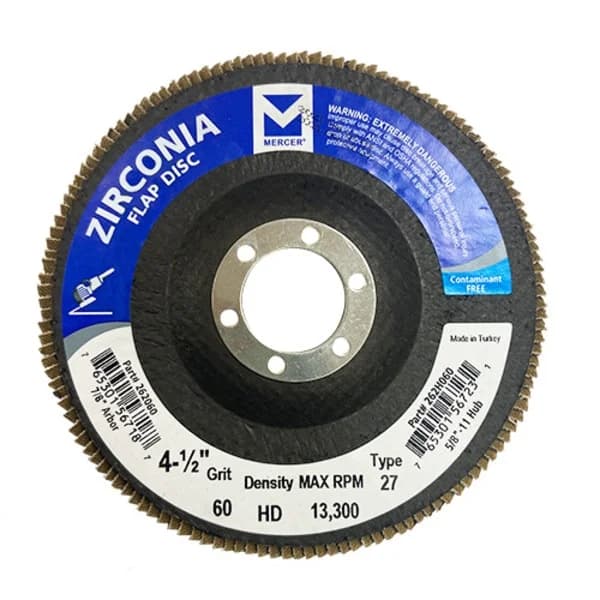Mercer T27 4.5" x 7/8" Flap Disc Grit 60 HD
