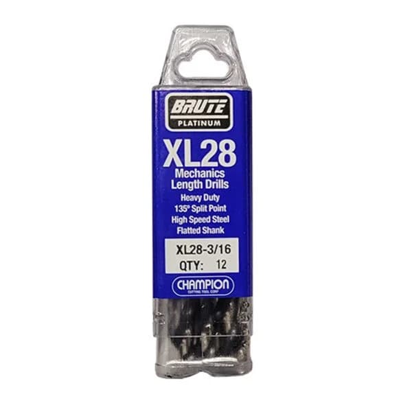 Brute Mechanics Length Drills - Heavy Duty 3/16" X 1-7/8" X 3" - 12/PK