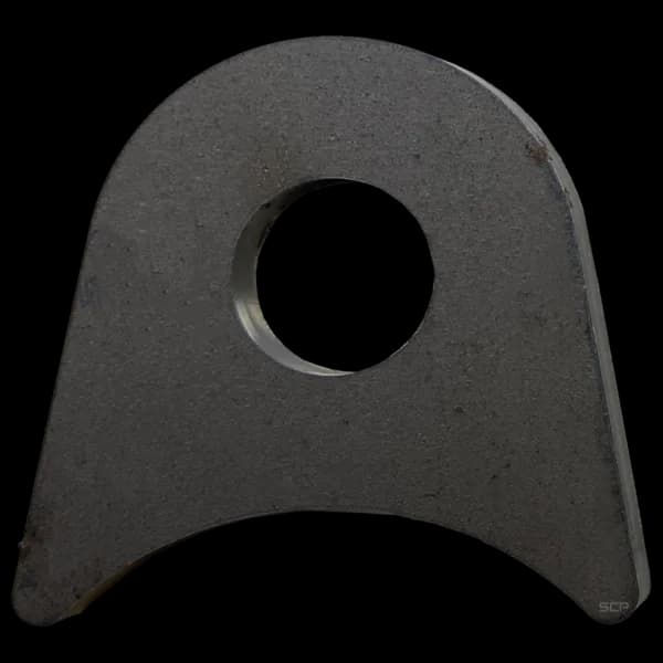 Triangular Radius Surface Mount Tab - 2" X 1.91" X 3/16" with 1.19" Radius - 0.63" Hole