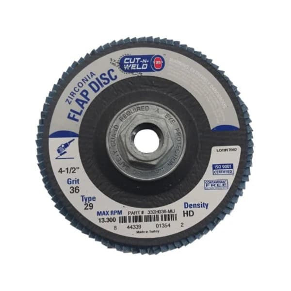 CNW - T29 4.5" Flap Disc Grit 36 High Density with Hub