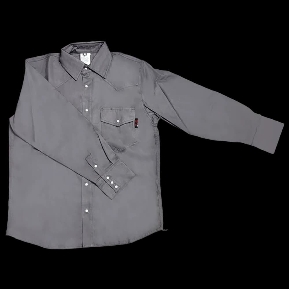 Armour Guard Gray Western Style FR Work Shirt - 2X-Large