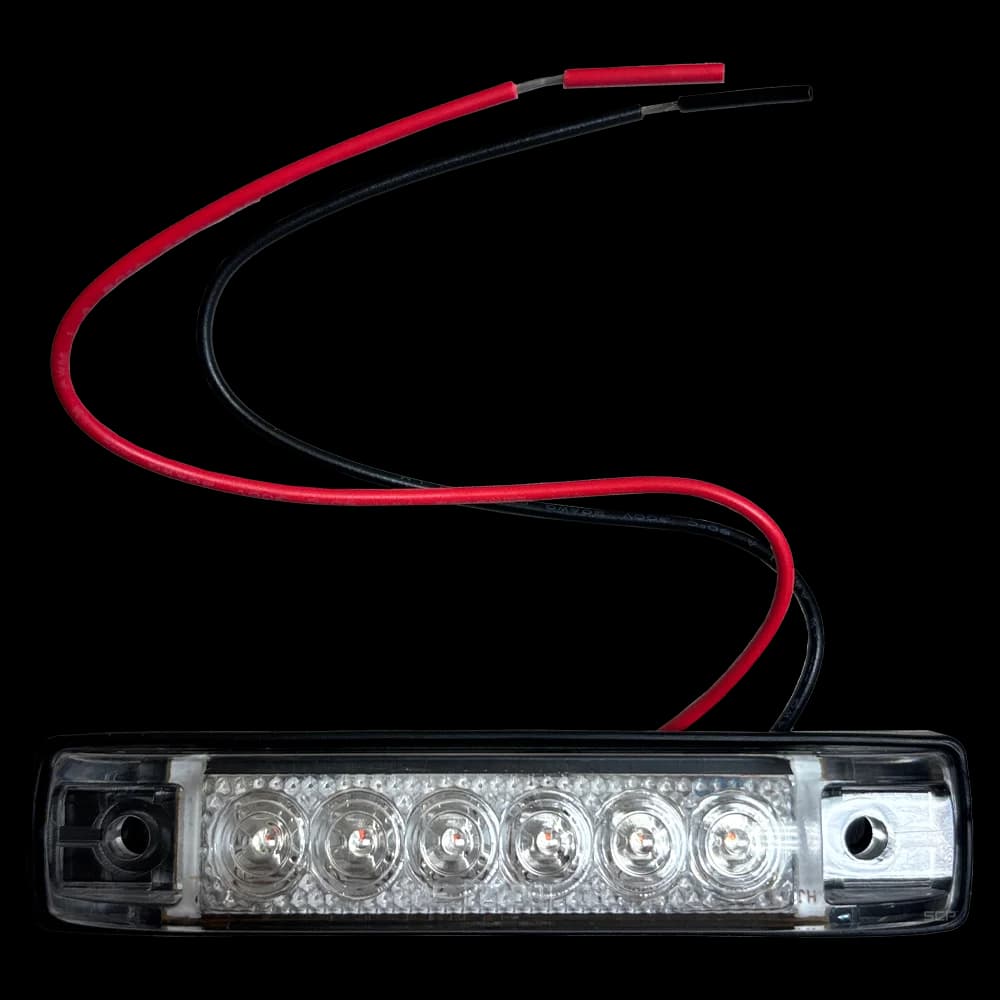 Trailer Light - 4" Slim Line Submersible Mark Light - Clear Lens/6 Amber LEDS