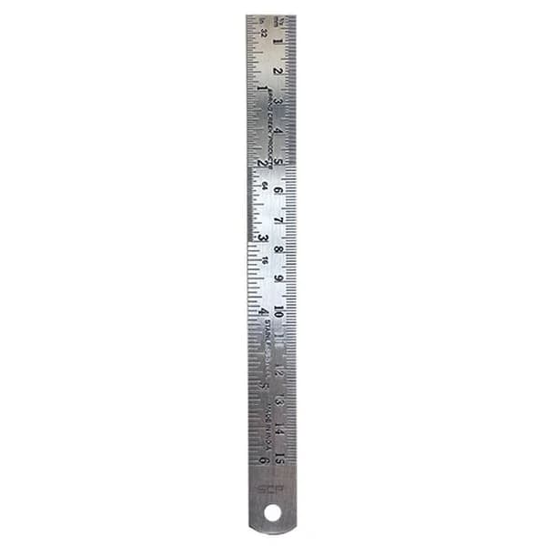 Stainless Steel Ruler With Conversion Chart - 6"