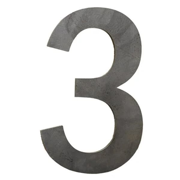 Laser Cut Number '3' 3/16" X 8" Tall