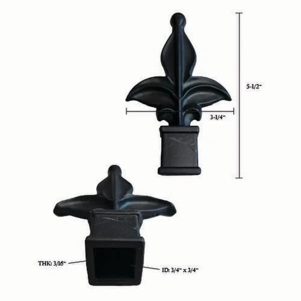 3/4" Fleur-de-lis- Plastic Black