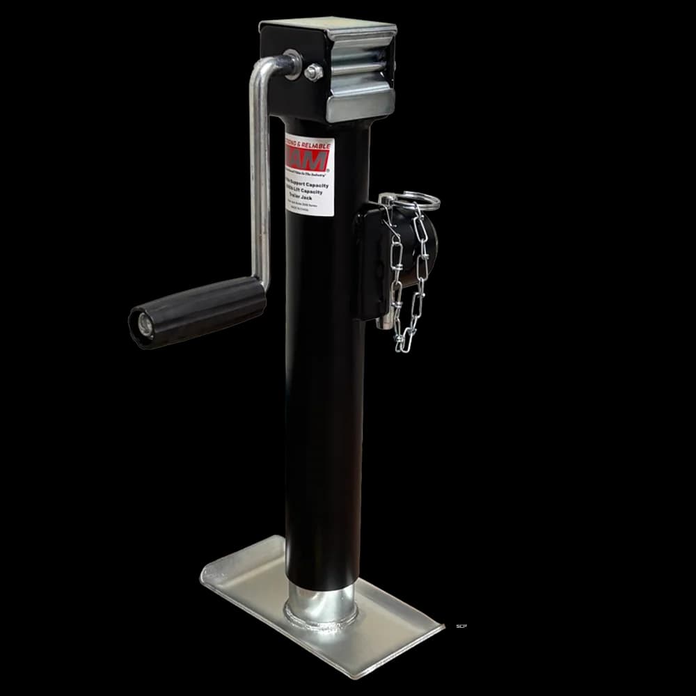 Trailer Jack - Round Side Pipe Mount Swivel Jack W/ Footplate, Weld on Sidewind 2K Lift Capacity