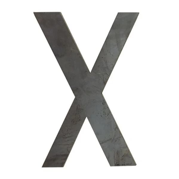 Laser Cut Letter 'X' 3/16" X 8" Tall
