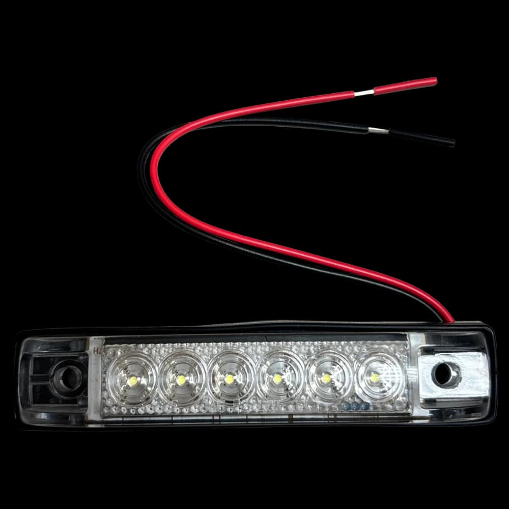 Trailer Light - 4" Slim Line Submersible Mark Light - Clear Lens/6 White LEDS