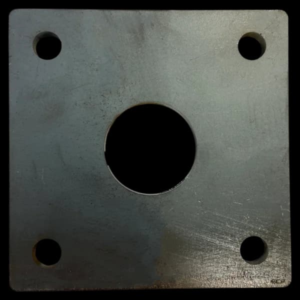 Square Plate 4" X 3/16" with 4 - .400" Square Hole - Fits 1.315" OD