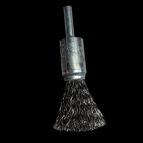 3/4" End Brush, Crimped, .014 Carbon, 7/8" Trim, 1/4" Stem, 20000 Max RPM