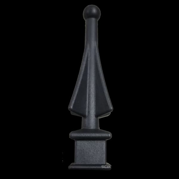 1/2" Spear Finial - Plastic Black