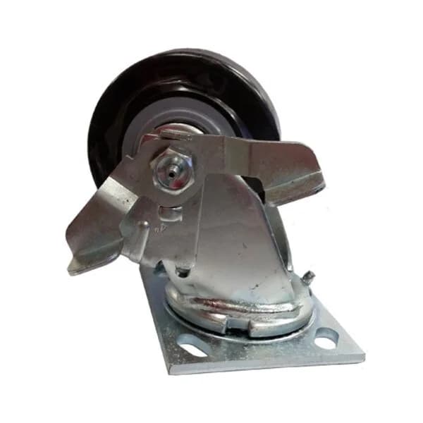 Swivel Rubber Wheel 4" x 2" with Locking Swivel, Heavy Duty