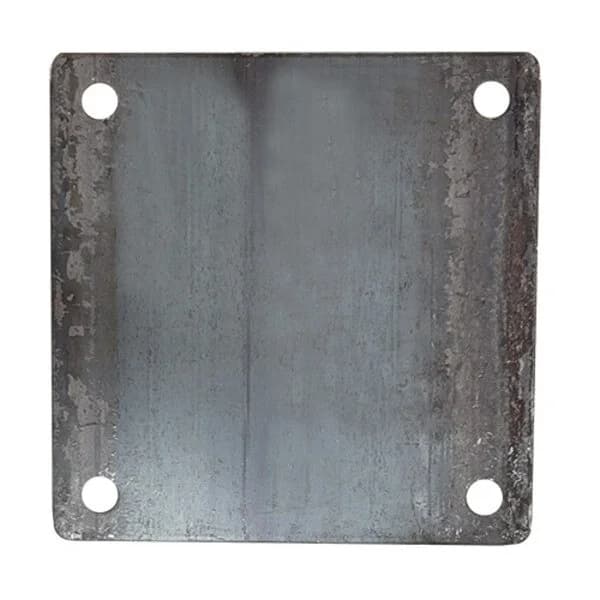 Base Punch Plate 8" Square with 9/16" Holes - 1/4" Thick