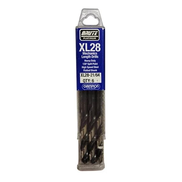 Brute Mechanics Length Drills - Heavy Duty 21/64" X 2-9/16" X 4-1/16" - 6/PK