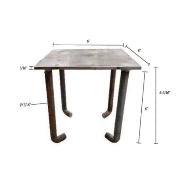 Anchor Plate 'Lite' with J Rods 3/16" x 6" x 6"