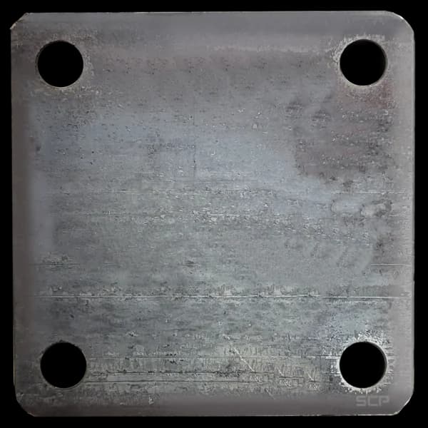 Base Punch Plate 3/16" Thick, 4" Square with 3/8" Holes