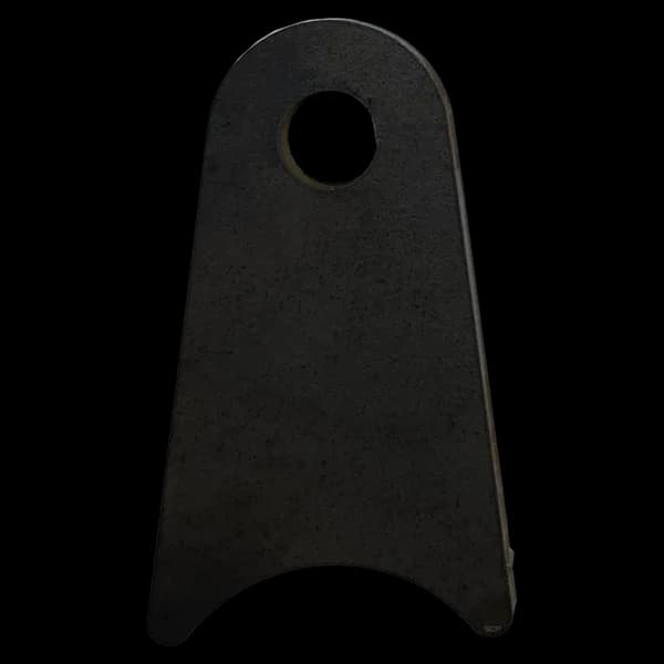 Triangular Radius Surface Mount Tab - 1-50" X 2.56" X 3/16" with 0.75" Radius - 0.40" Hole