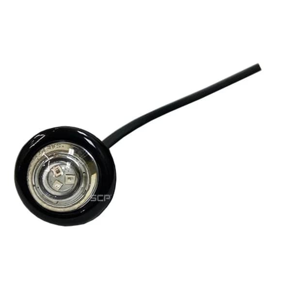 3/4" Round Marker Light - Clear Lens/3 Red LEDS -Bare End 6"