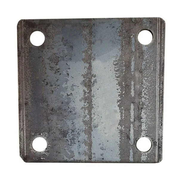 Base Punch Plate 1/4" Thick, 6" Square with 9/16" Holes
