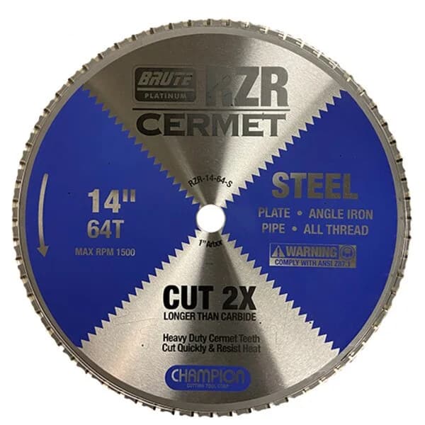 Cermet Circular Saw Blade 14" x 64 Tooth x 1" Arbor